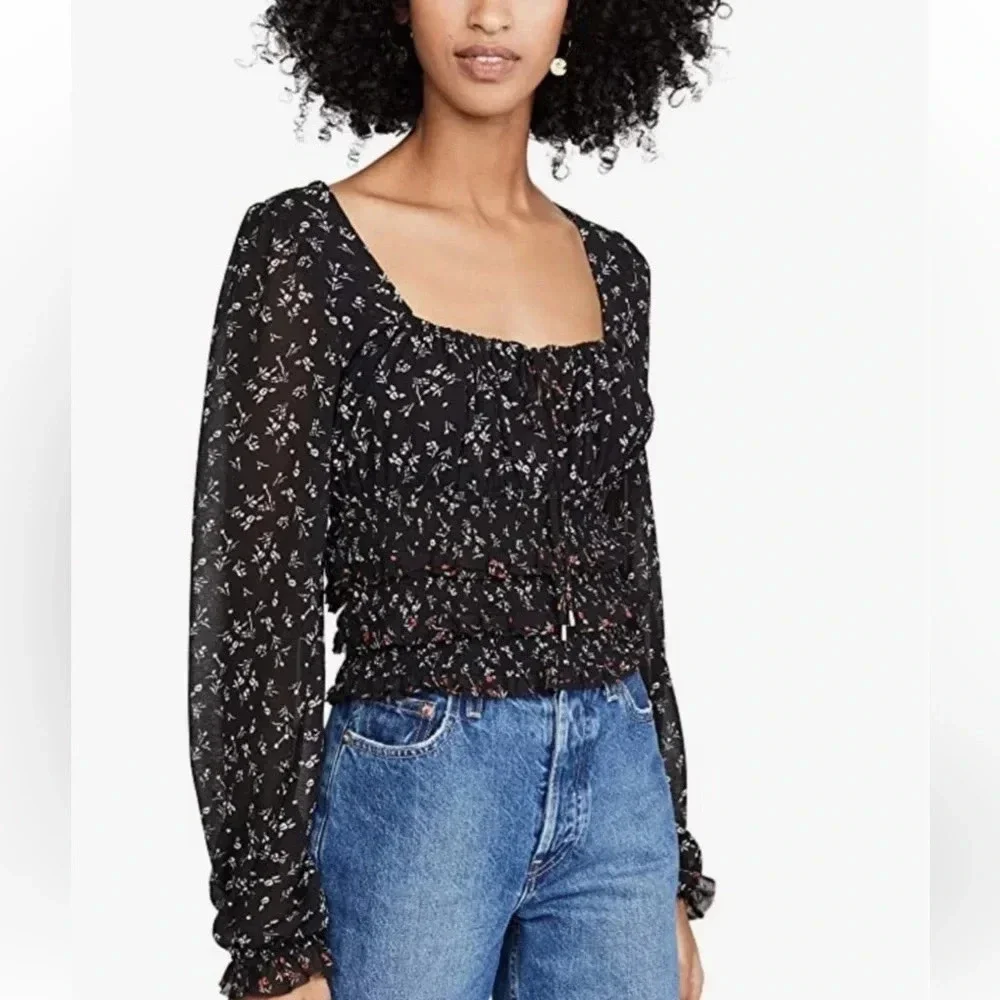 Free People Printed Lolita Top In Black Combo